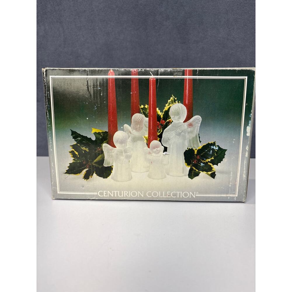 Centurion Collections Vintage Set of 2 Frosted Angel CandleHolders (In Box 2of4)